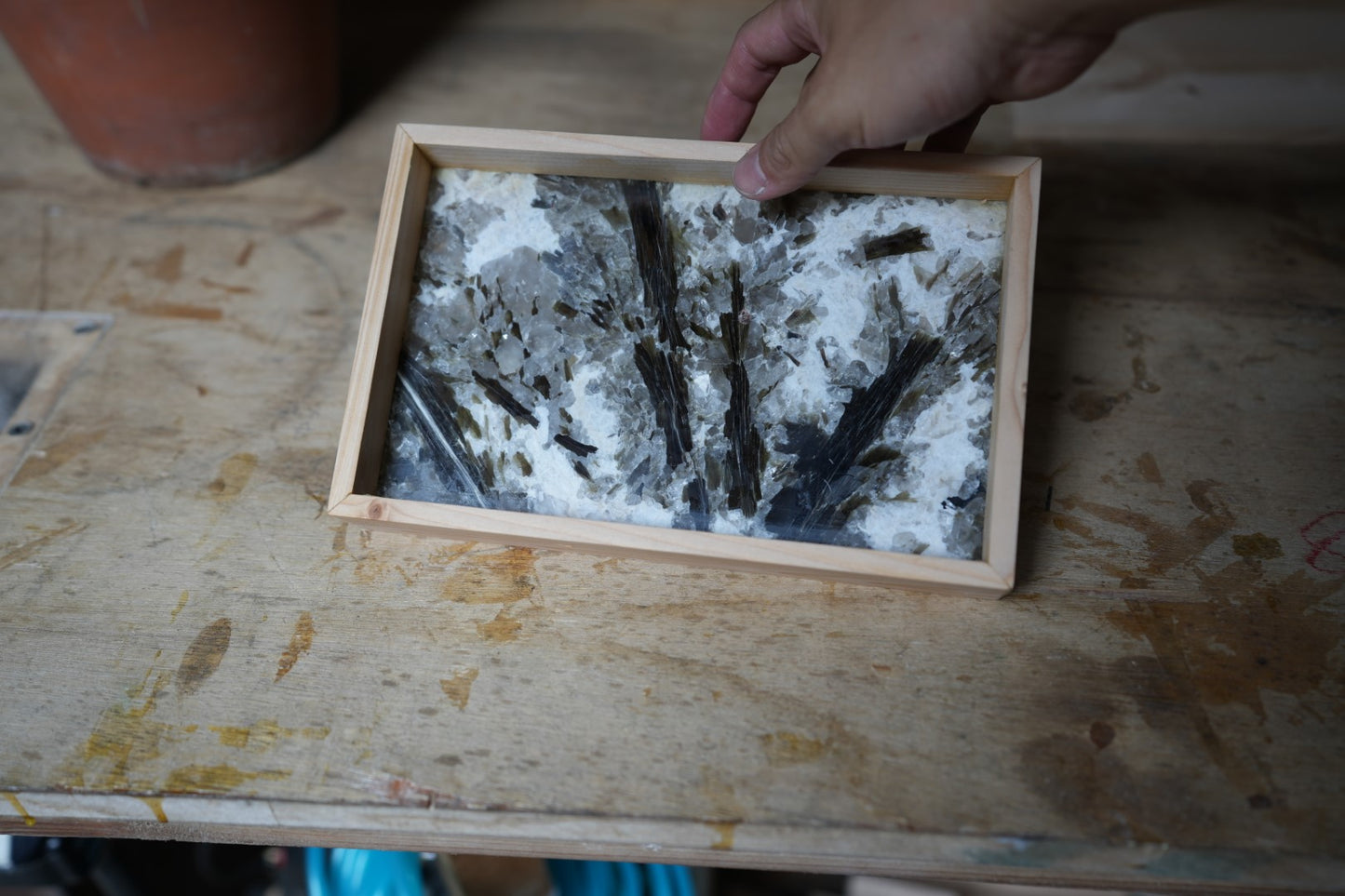 Plan-square marble tray