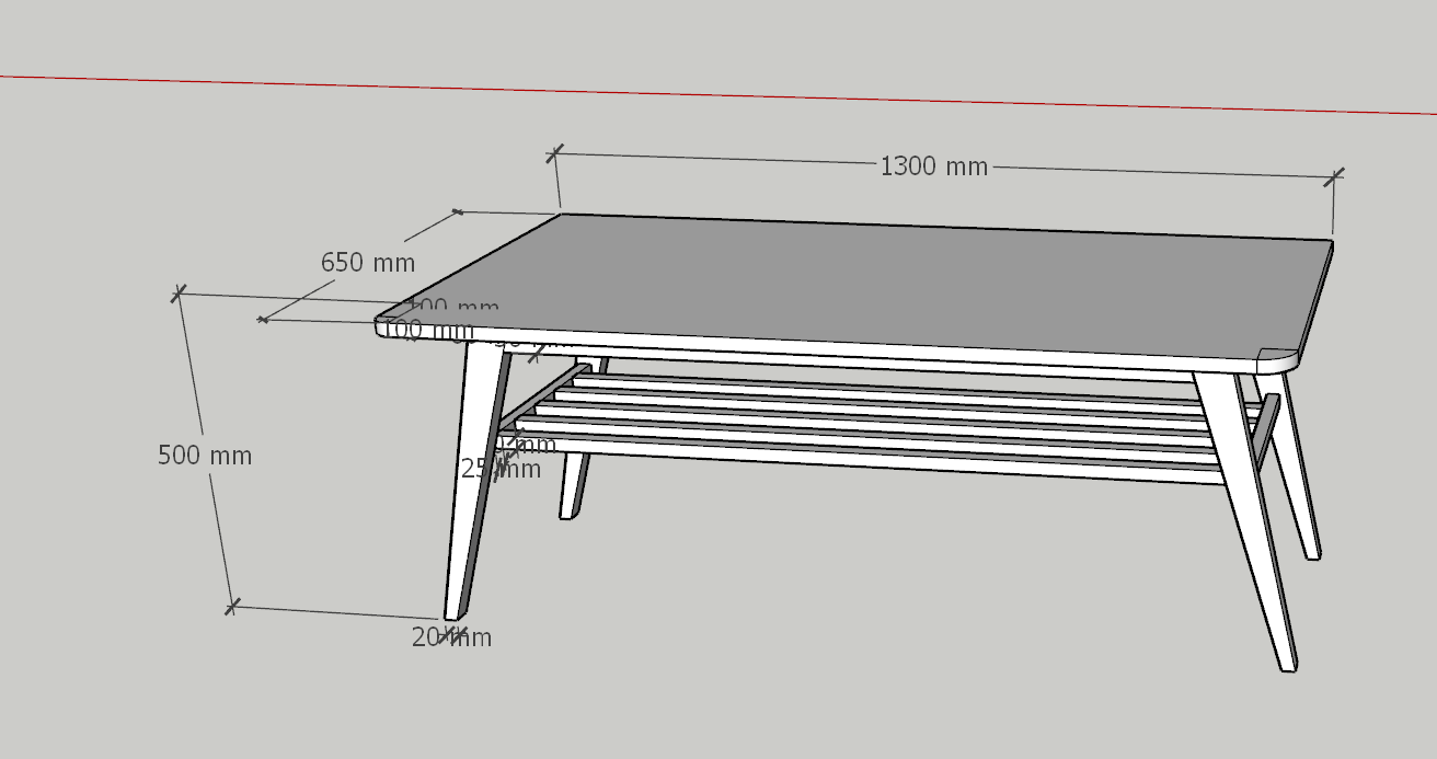 Plan-T-2 Walnut Coffee Table