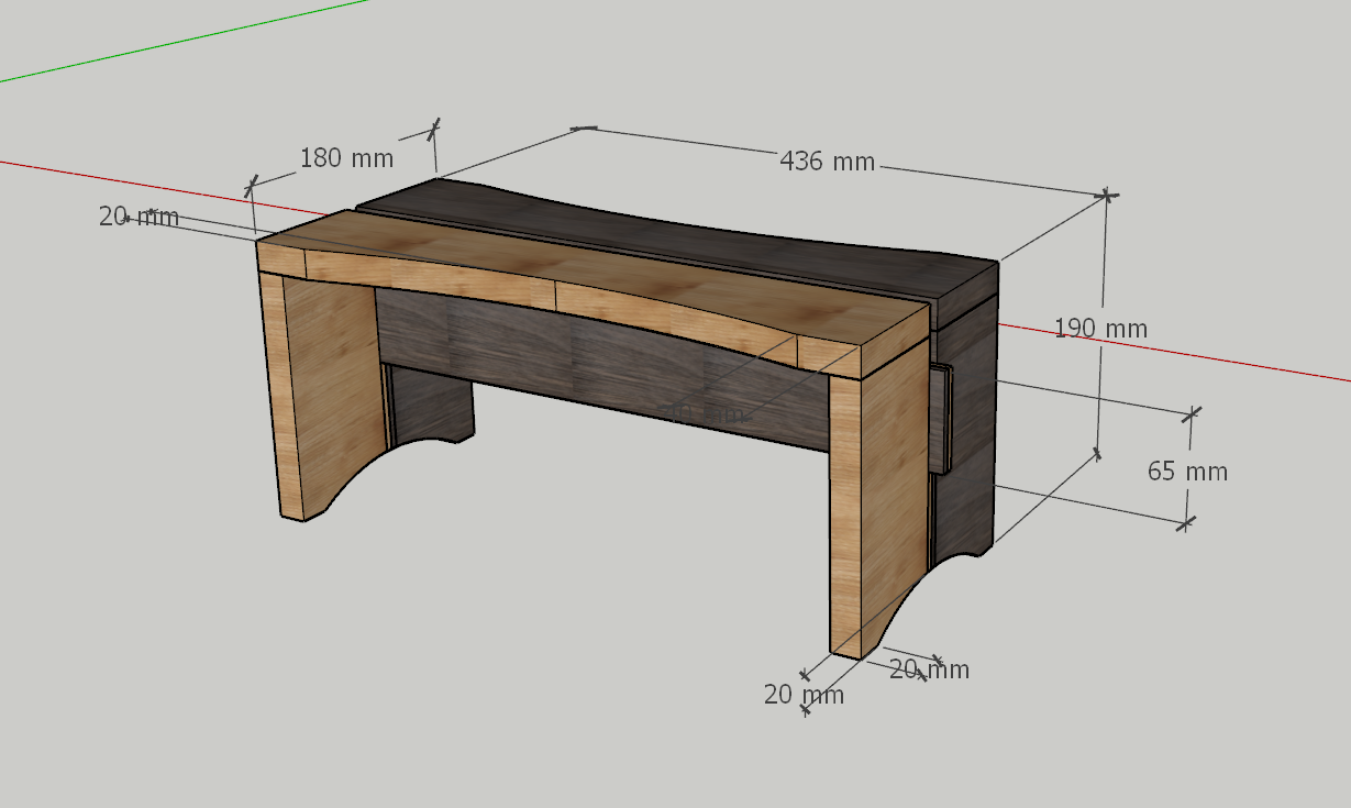 Plan-Stool /cherry and walnut